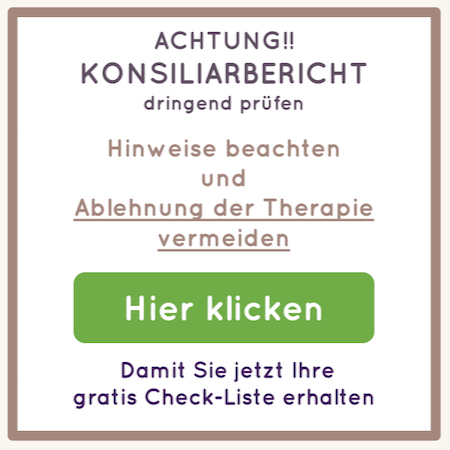 Konsiliarbericht Therapie wichtige Hinweise Liste